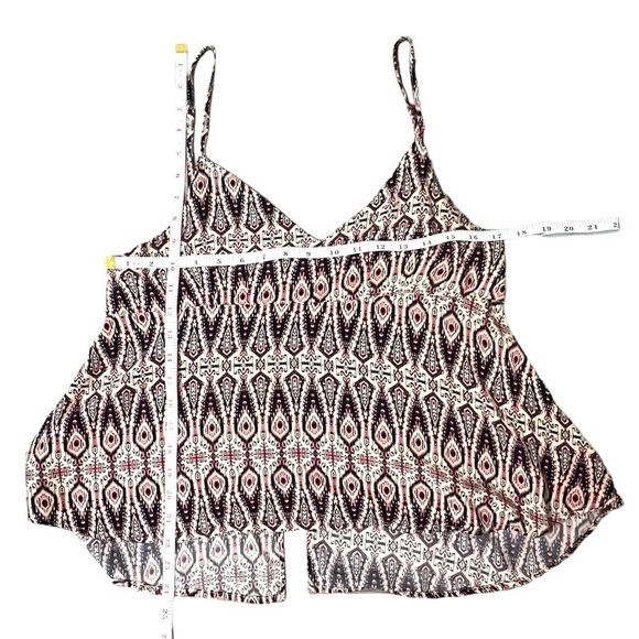 Spaghetti Strap Rainforest Cafe Black & Pink Tribal Print Top - Size Large - Picture 8 of 8